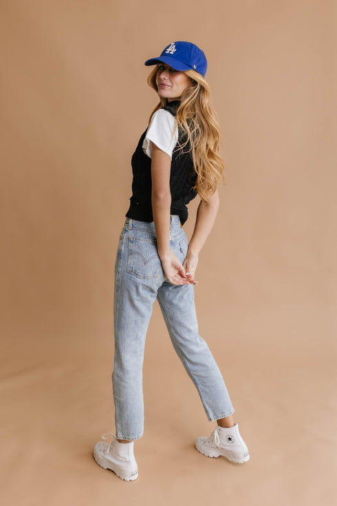 Snow Bunny Knit Vest// Black